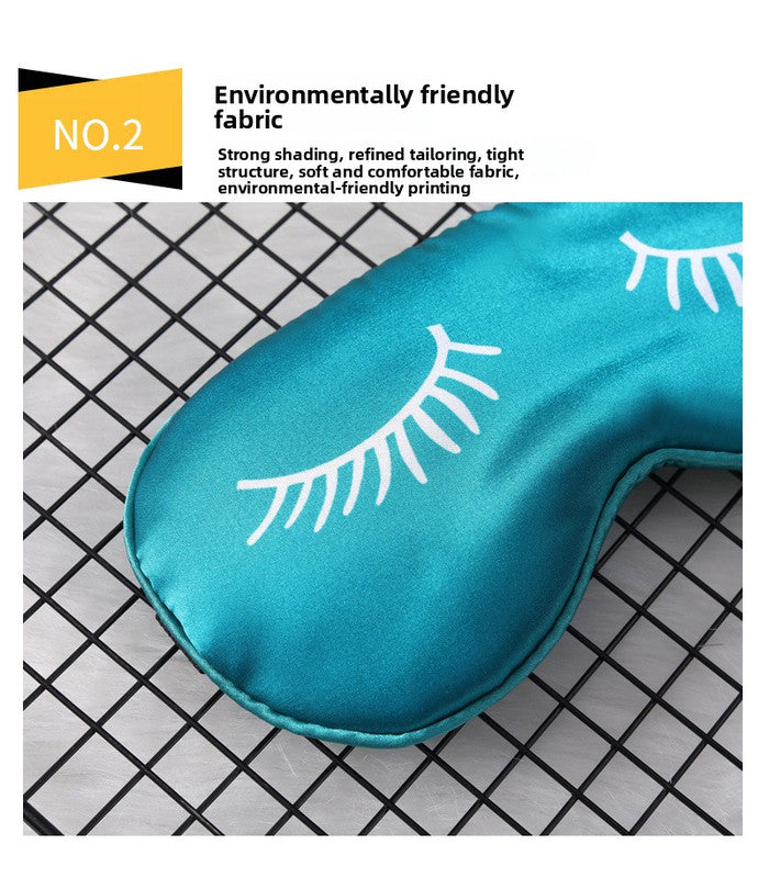 3 PCS Silky Satin Sleep Mask Set Cute Eyelash Design Soft Light Blocking Eye Cover with Adjustable Strap for Travel Nap Pink Navy Green