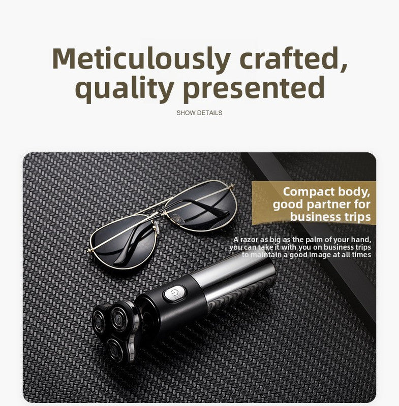 Electric Shaver for Men 3D Rotary Razor Wet and Dry Waterproof USB Rechargeable LED Display Travel Lock Gift Box Black
