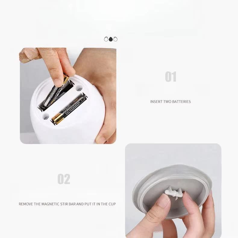 Automatic Self Stirring Coffee Mug 380ml Magnetic Mixing Cup 304 Stainless Steel AAA Battery Operated Travel Tumbler for Hot Chocolate Tea Office Home Coffee