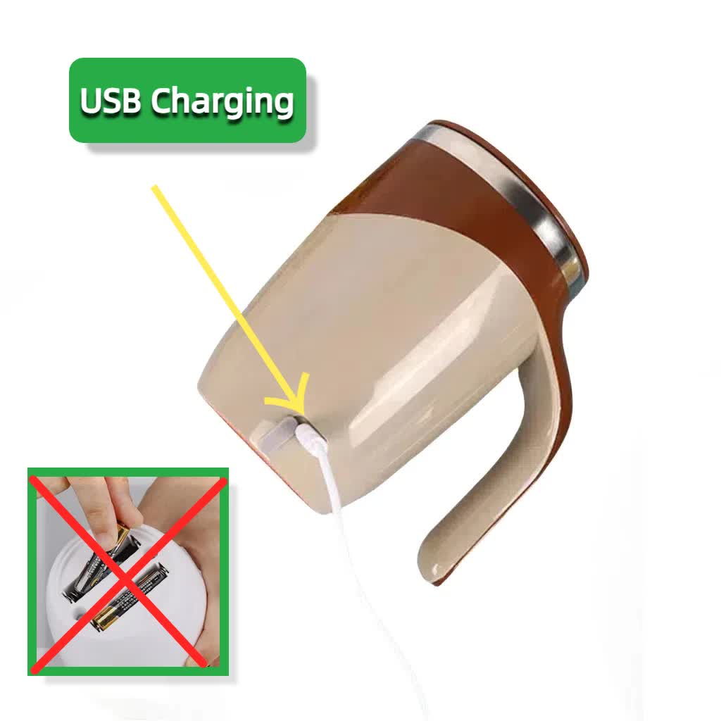 Rechargeable Automatic Self Stirring Mug USB Magnetic Mixing Cup 304 Stainless Steel Electric Coffee Tumbler for Travel Office Coffee