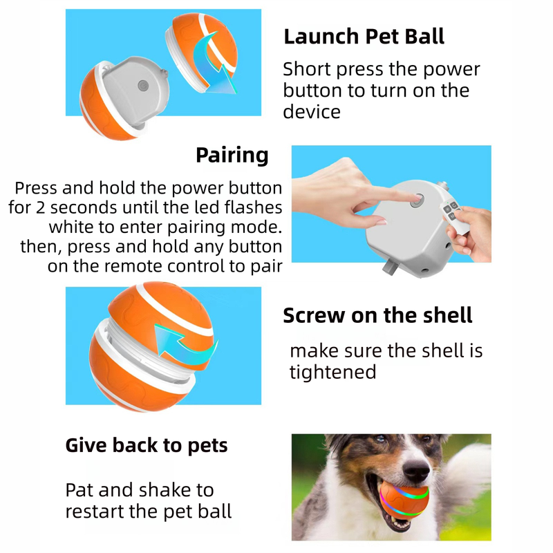 Yellow Durable TPU Smart Interactive Electric Pet Toy Ball With Remote - Automatic Normal & Crazy Mode Bouncing Dog & Cat Chew Toy, Remote Activated