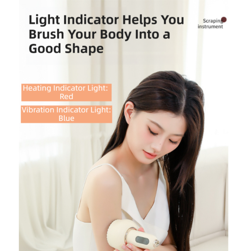 3-in-1 Portable Electric Gua Sha Meridian Cupping Massager Tool With 4 Cupping - 9-Gear Vibration & Soothing Heat Therapy Integrated Red Light Heat & EMS Magnetic Wave