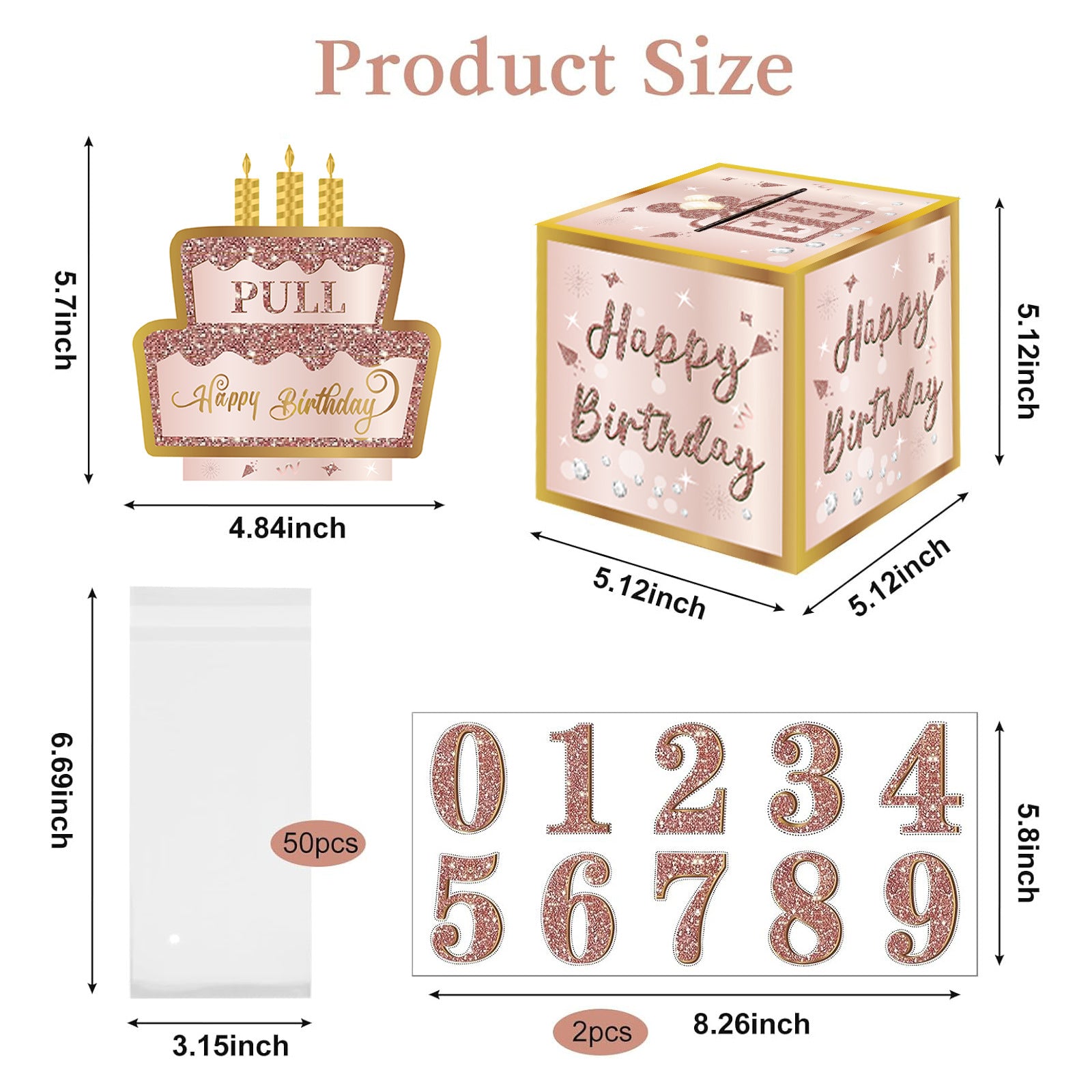 01 Pink-Gold Christmas Surprise Money Pull Box - Double-Layer Digital Design for Festive Gifts, Birthday, and Holiday Party Decor