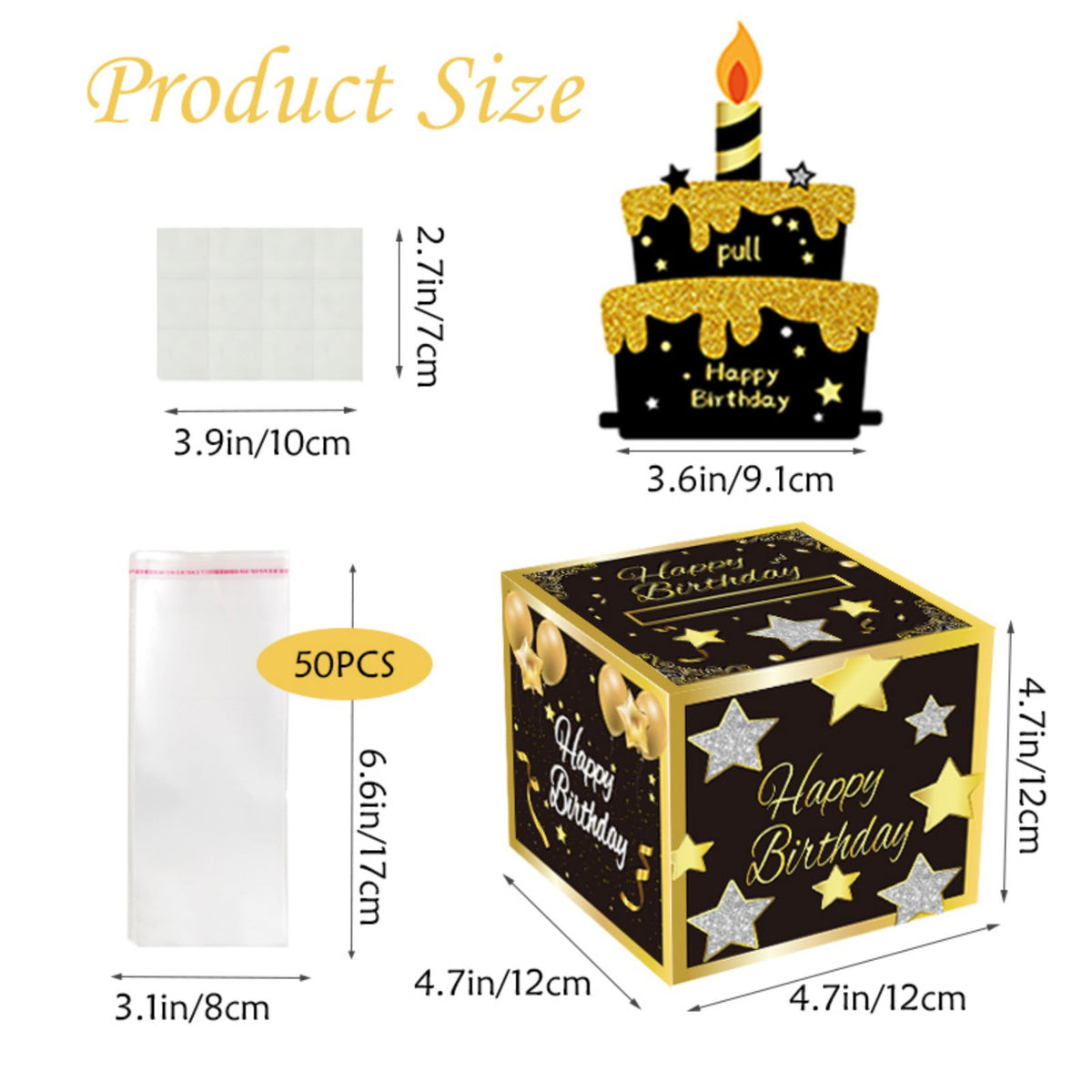 03 Black-Gold Christmas Surprise Money Pull Box - Double-Layer Digital Design for Festive Gifts, Birthday, and Holiday Party Decor