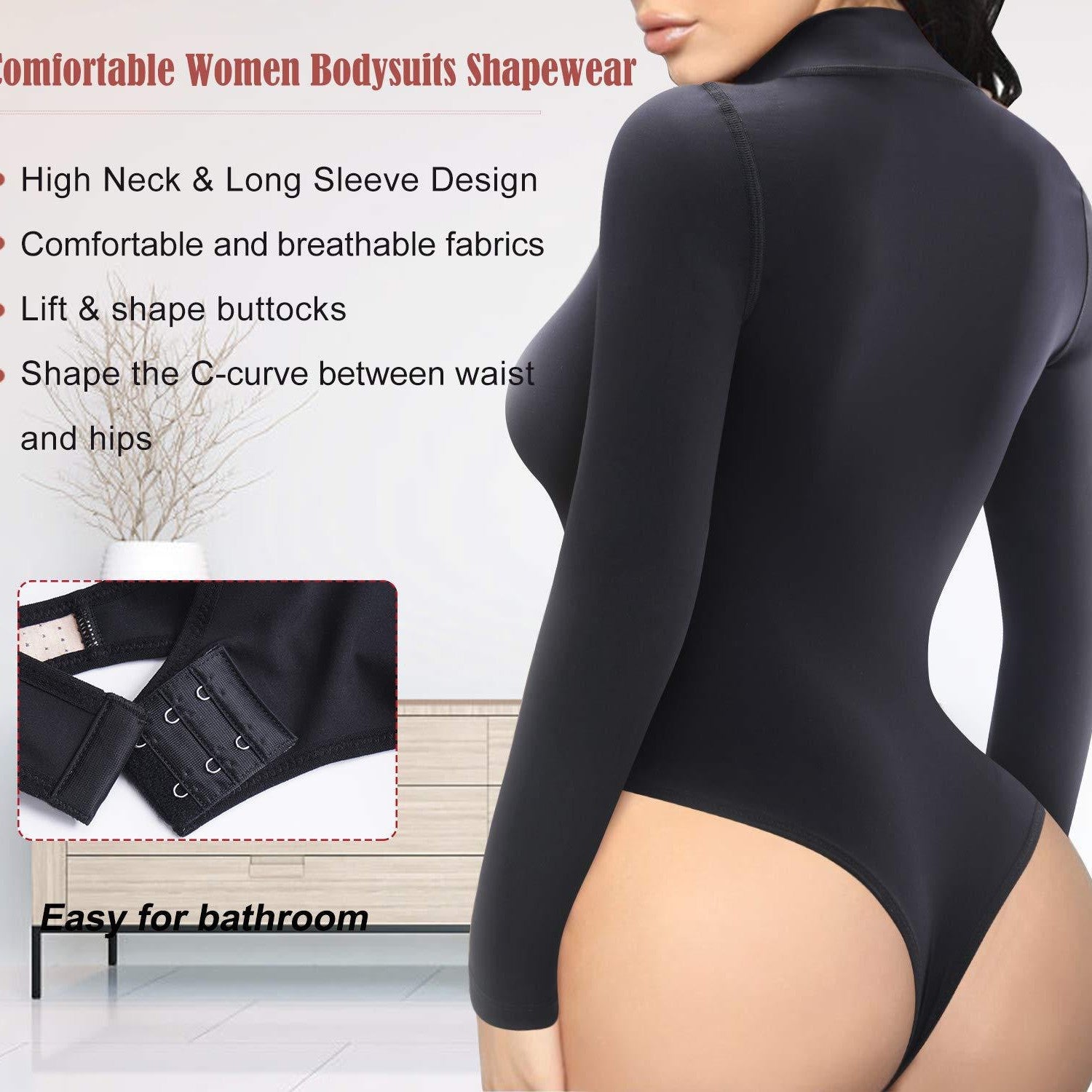 Size XL Black Women's Sexy T-Back Bodysuit Thong Leotard - Milk Silk Round Neck Slim Fit Jumpsuit Base Layer