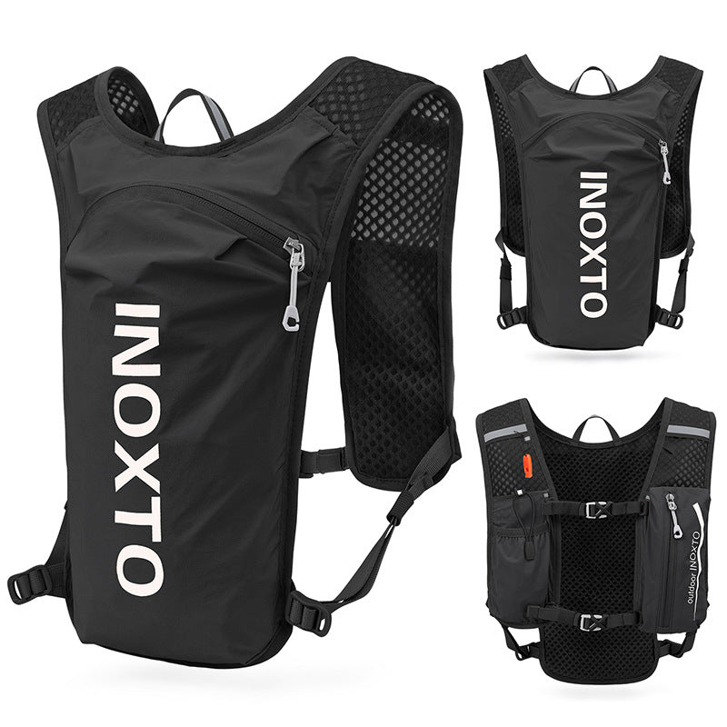 Black-White 5L Ultra-Light Hydration Running Vest - Quick-Dry Trail Running &amp; Marathon Backpack with Night Reflective Safety