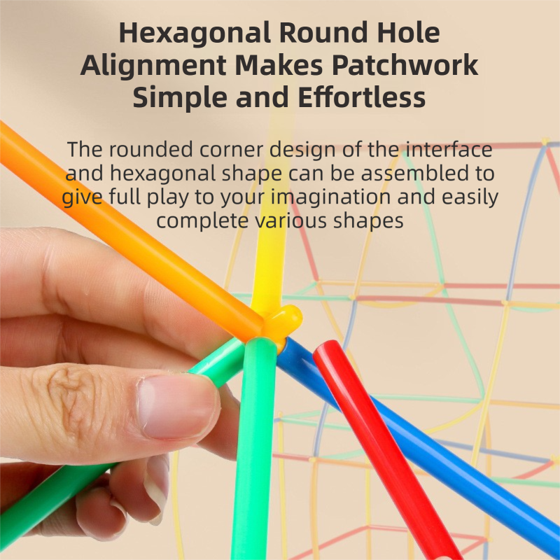 Soft Straw & Pipe Connector Building Blocks Toy - 400 Pcs Interlocking Construction Set, Educational Puzzle Toy for Kindergarten