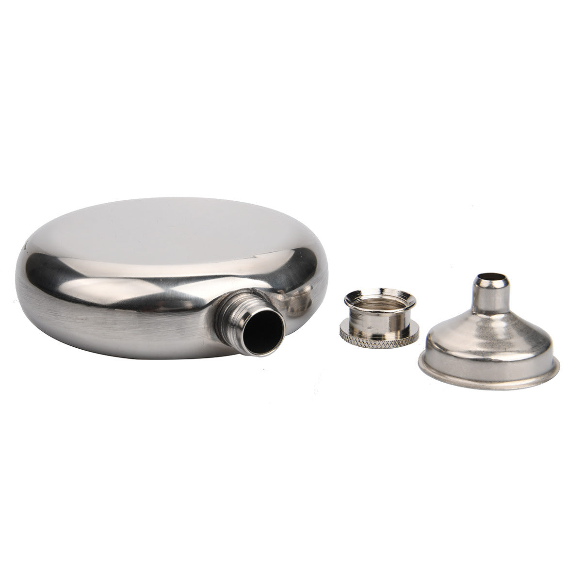 2-Pack Portable 5OZ Mirror Finish Round Hip Flask for Outdoor & Travel - Stainless Steel Pocket Liquor Bottle with Small Funnel Included