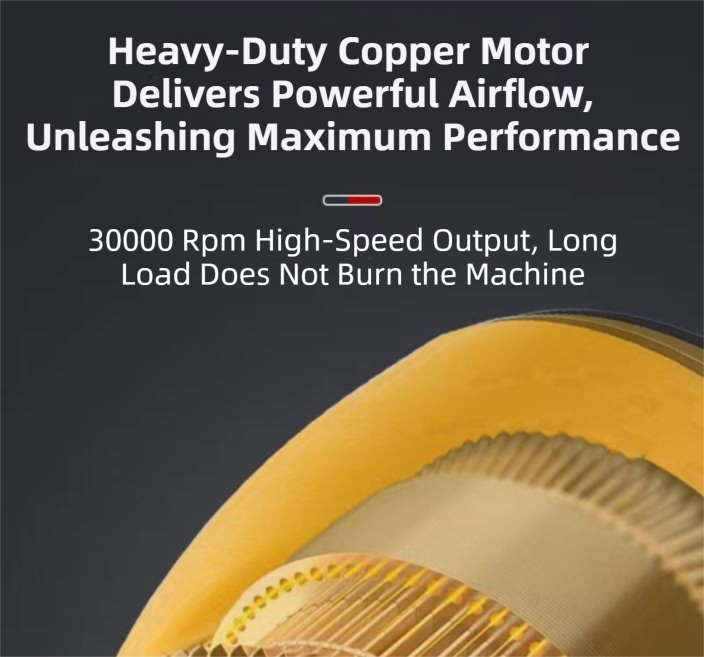 Black Ultra-High Power Cordless Turbine Air Blower With Lithium Battery & Australian Plug Kit - 30,000 RPM High Velocity and Lightweight Operation for Leaf Blowing, Snow Removal & Multi-Use