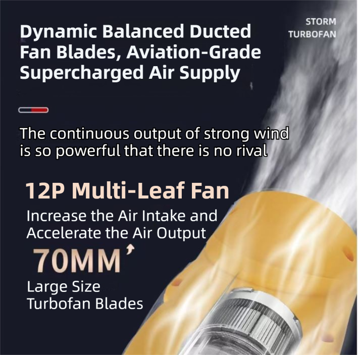 Black Ultra-High Power Cordless Turbine Air Blower With Lithium Battery & Australian Plug Kit - 30,000 RPM High Velocity and Lightweight Operation for Leaf Blowing, Snow Removal & Multi-Use