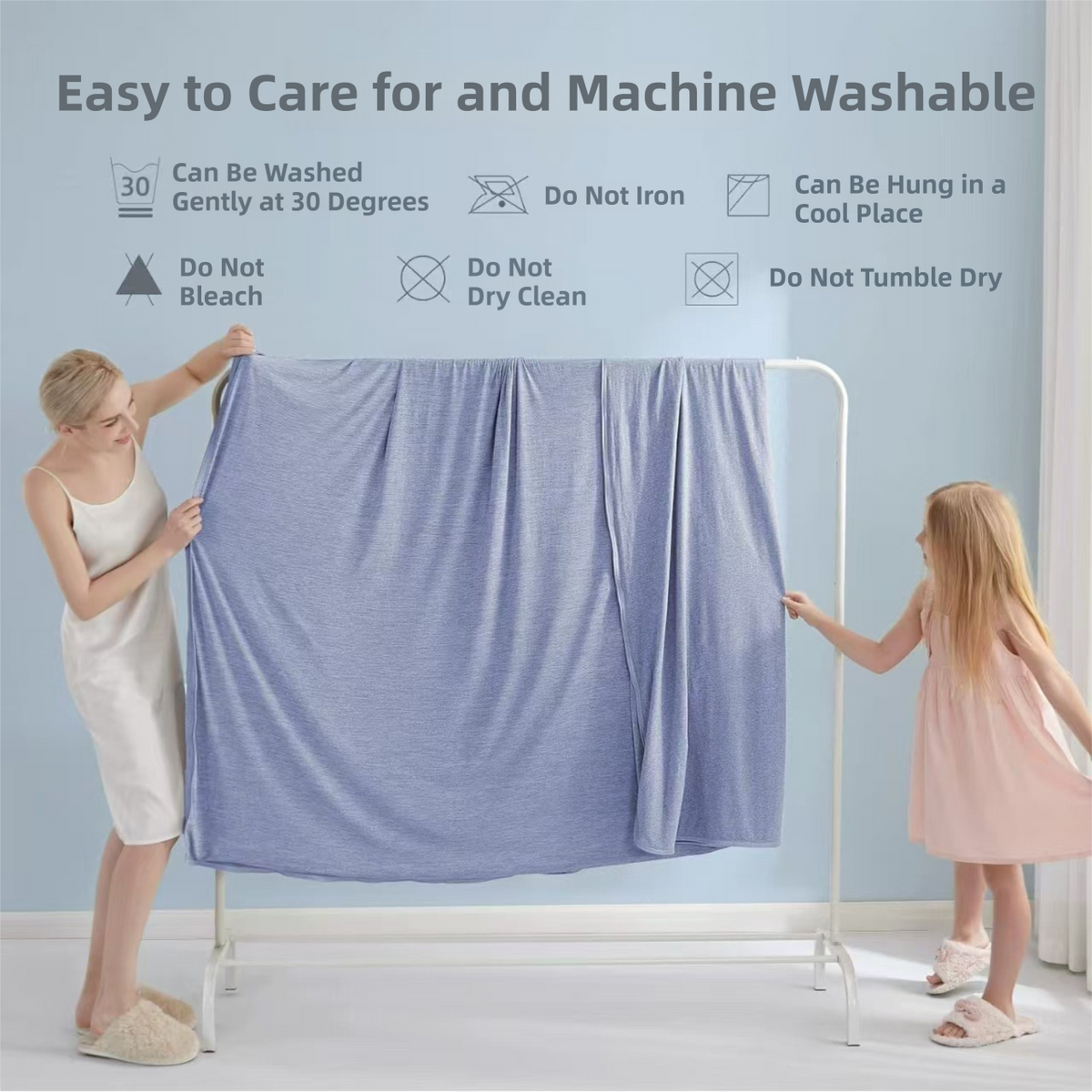 Dark Grey Queen Size 200x150CM Cooling Blanket for Hot Sleepers - Lightweight Breathable All-Season Throw, Hand / Machine Washable