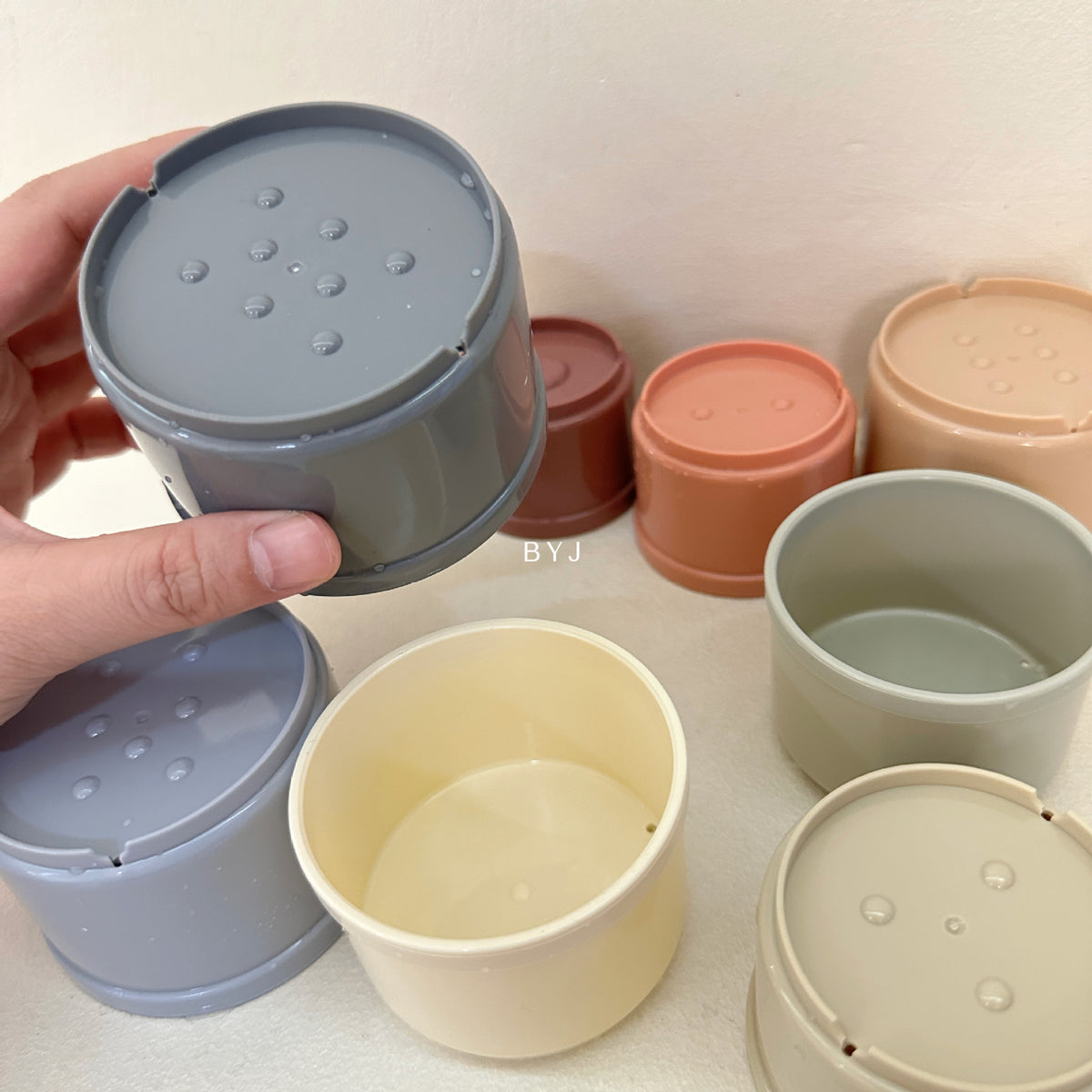 11PCS Sailboat Stacking Cups Bath & Beach Toy Set - Creative Stacking Game for Toddlers, Water Play Educational Building Blocks