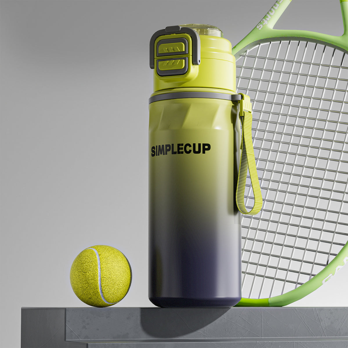 Gradient Green 670ml Large Capacity Sports Insulated Tumbler - 316 Stainless Steel Straw Water Bottle, Dual-Use Lid for Travel &amp; Outdoors