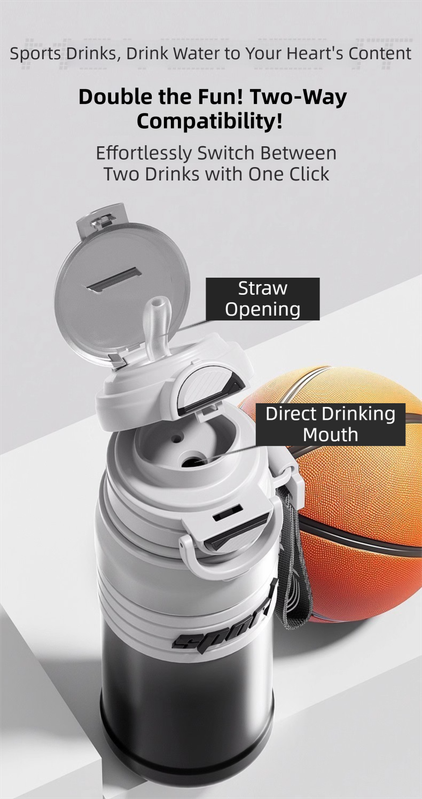 Gradient Coffee 670ml Large Capacity Sports Insulated Tumbler - 316 Stainless Steel Straw Water Bottle, Dual-Use Lid for Travel & Outdoors