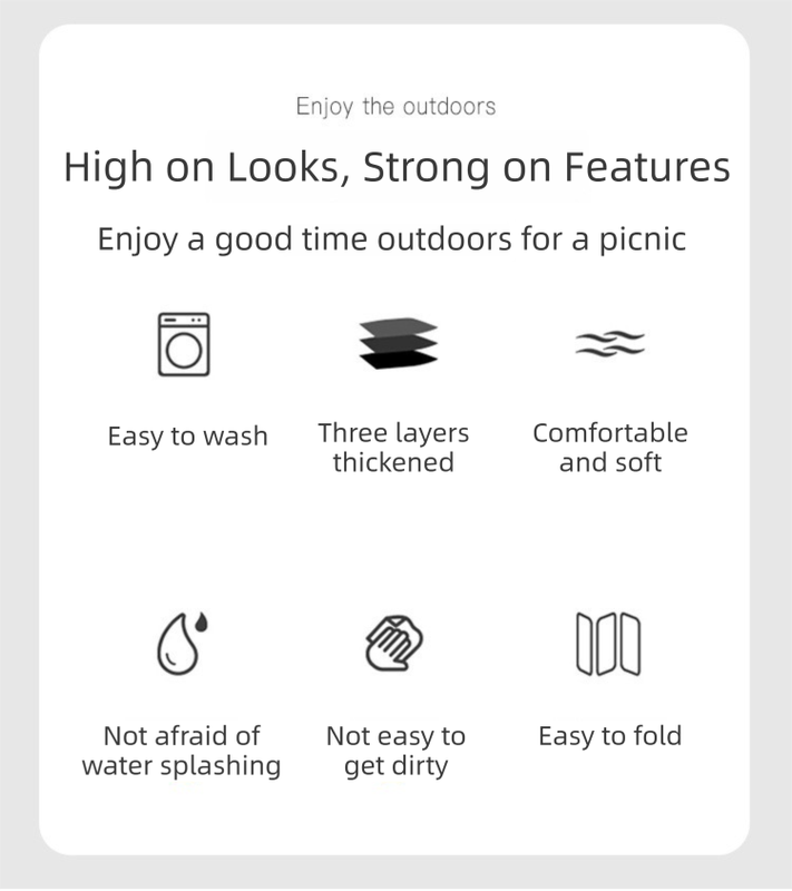 Green Circle Foldable Waterproof & Moisture-Proof Picnic Blanket 150x100CM - 600D Three-Layer Composite Oxford Extra Large Mat for Beach & Camping