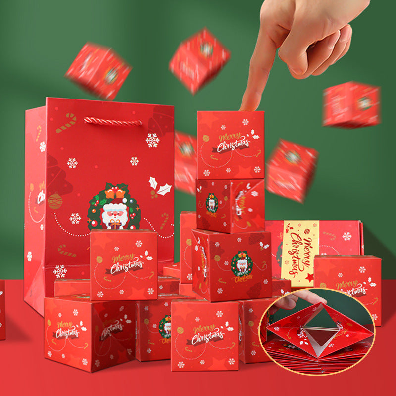 Blue Pop-Up Jumping Gift Box Set (10 Bouncing Boxes) - Christmas / Valentine's Day Creative Surprise Gift Kit for Cash & Tiny Gift