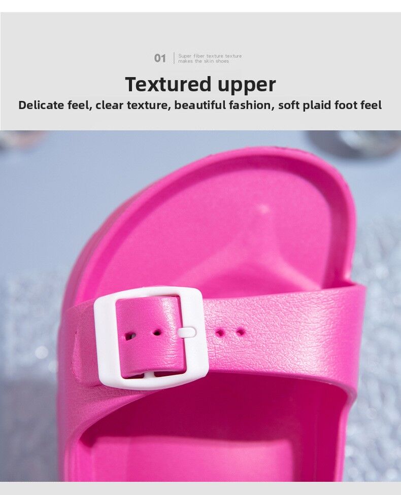 #37 Pink Thick Sole Buckle Slide Sandals(Fits Foot L 23 CM) - EVA Comfortable & Non-Slip Birkenstock Style Sandals for Casual Wear