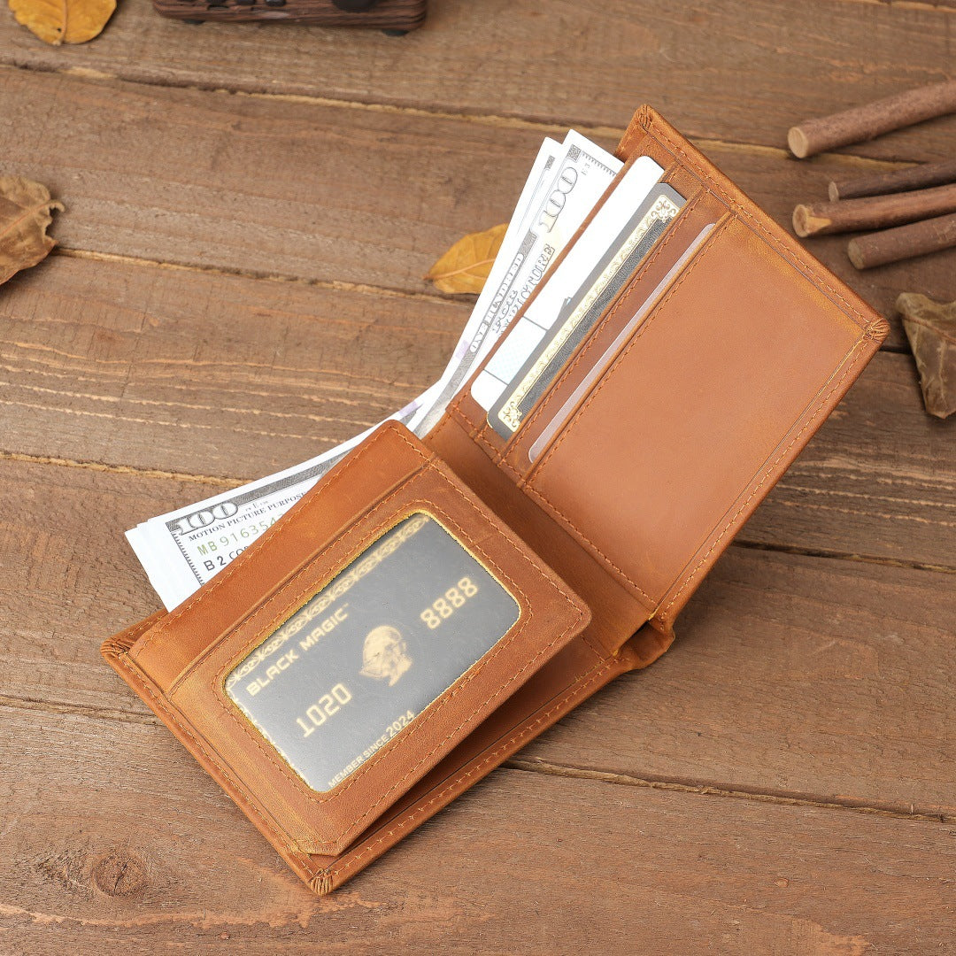 Style 2 Genuine Cowhide Leather Wallet - RFID Protection, VH1104 Dad to Son Gift with To My Son Embossed Message