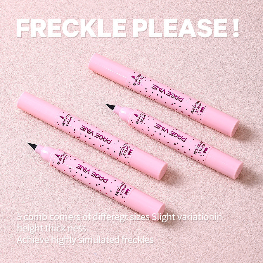 2-Pack #03 Dark 2-in-1 Double-Headed Freckle Pen & Eyeliner - Natural & Long-Lasting, Easy Coloring for Sun-Kissed Look