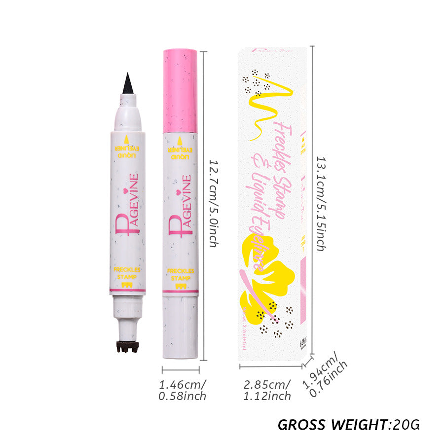 2-Pack #04 Espresso 2-in-1 Double-Headed Freckle Pen & Eyeliner - Natural & Long-Lasting, Easy Coloring for Sun-Kissed Look