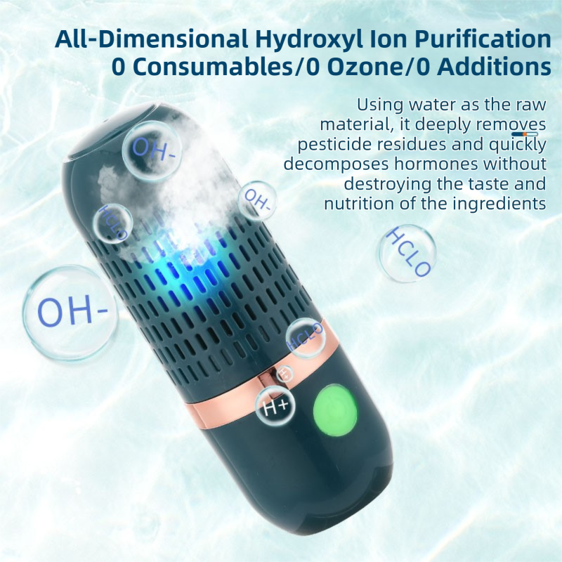 Blue Wireless Capsule Fruit and Vegetable Purifier(16x5.4CM) - Portable Food Disinfection & Sterilization Cleaner, 99.9% Bacteria Removal