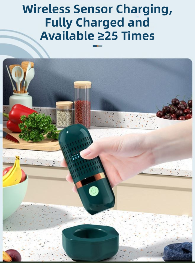 Yellow Wireless Capsule Fruit and Vegetable Purifier(16x5.4CM) - Portable Food Disinfection & Sterilization Cleaner, 99.9% Bacteria Removal