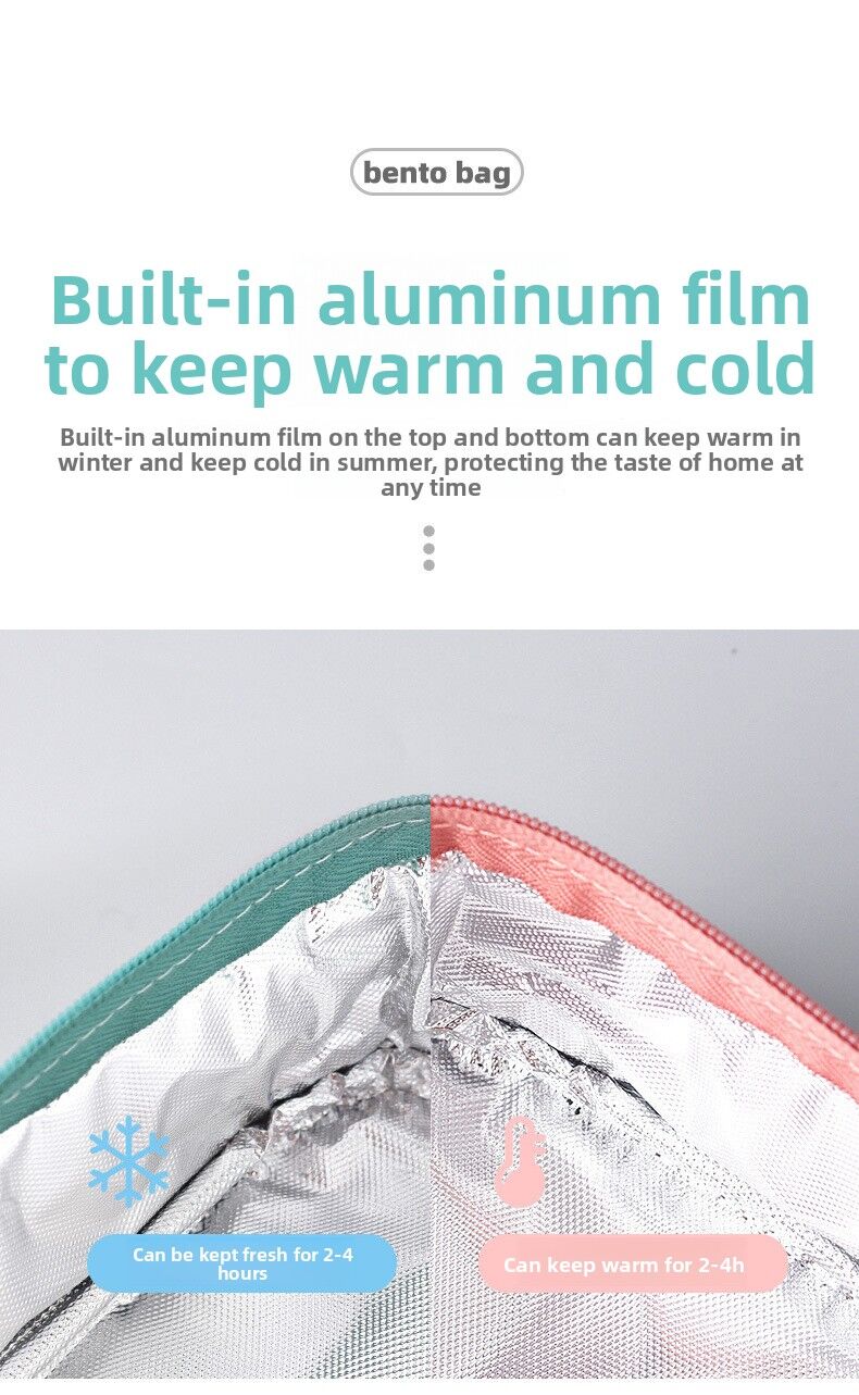 2-Pack Pink Dopamine Color Block Insulated Lunch Bag - Large Capacity Portable Cooler with Thickened Aluminum Foil Liner for Office Camping Picnic