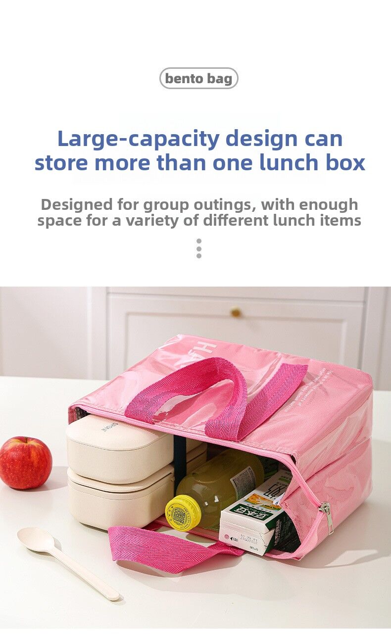 2-Pack Green Dopamine Color Block Insulated Lunch Bag - Large Capacity Portable Cooler with Thickened Aluminum Foil Liner for Office Camping Picnic