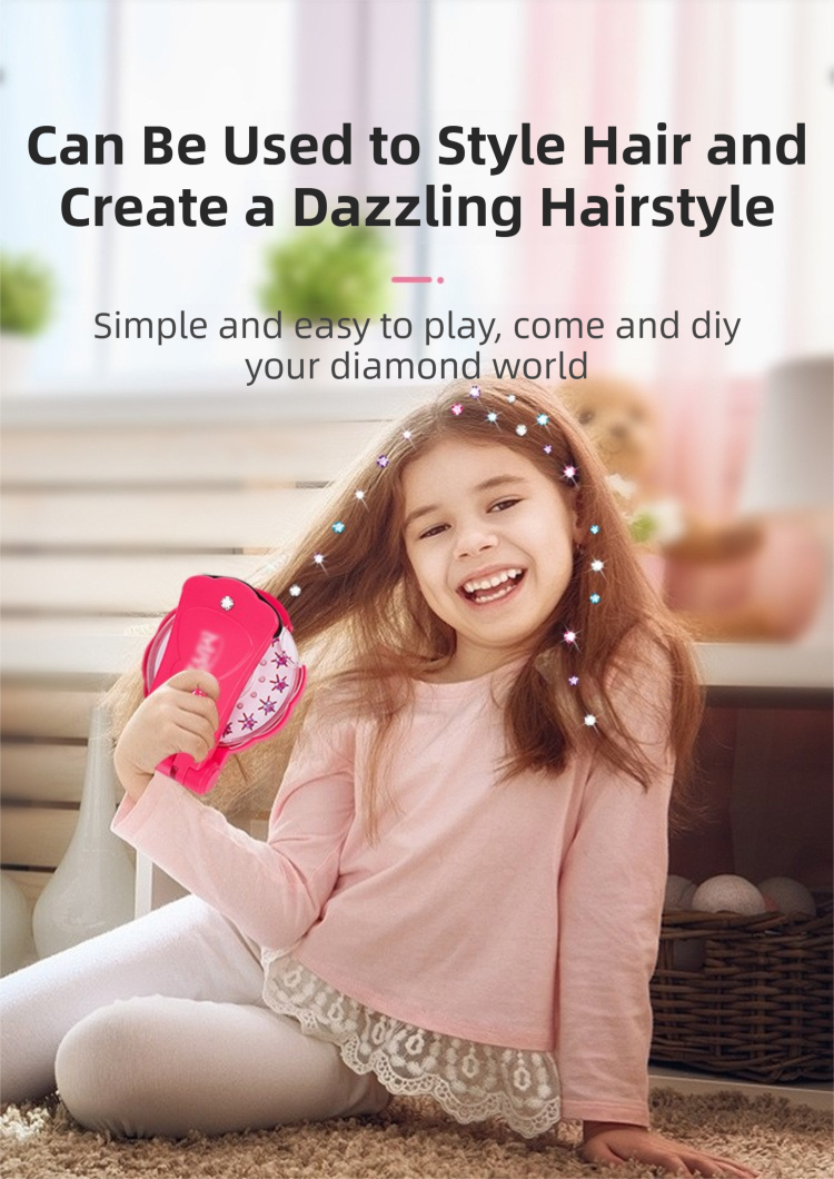 Bling Bling Gem Stamper and Hair Decorating Toy Set(1 Stamper + 36 Gem Sheets) - DIY Hair, Fashion, and Accessory Decoration Kit for Girls