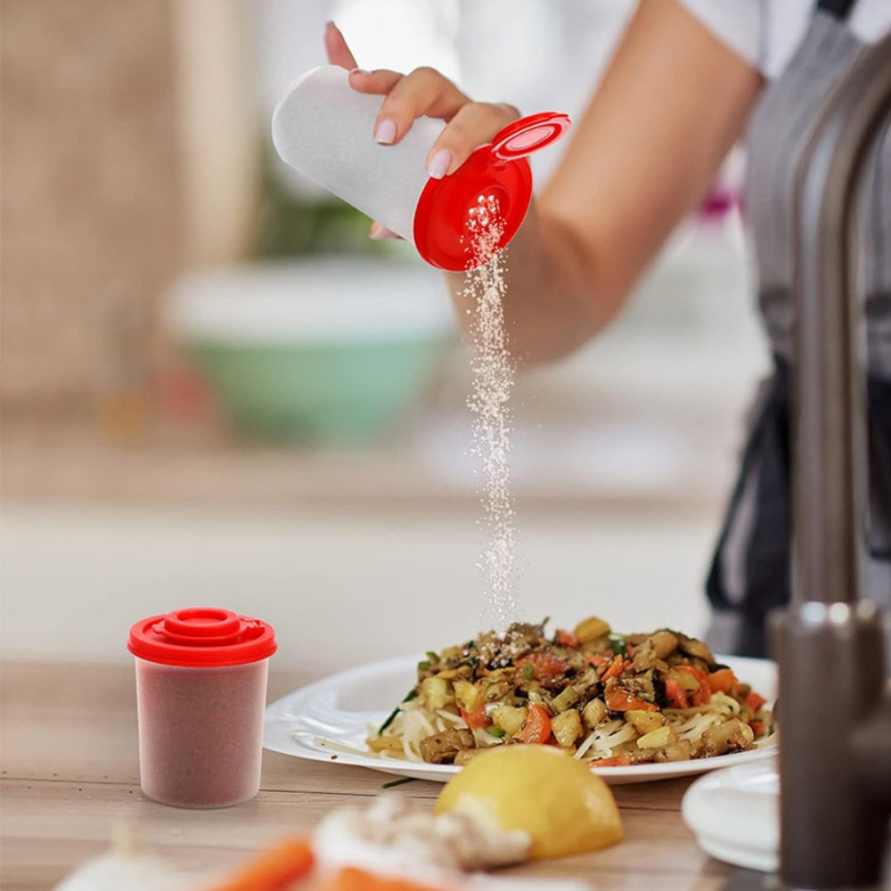 Mini Compact Spice Shaker Set(1 Small + 1 Medium + 1 Large) - Transparent Salt and Pepper Dispensers for Camping, Picnic & Outdoor Grilling