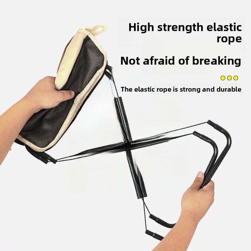 Black Foldable Compact Handbag With Stool -  Ultralight Travel Seat with Storage Pockets for Fishing, Hiking & Outdoor Activities