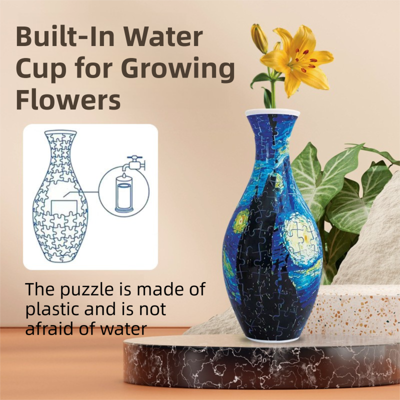 160 PCS Hummingbird 3D Puzzle Vase - DIY Interlocking Flower Vase Kit, Home Decorative and Toy Gift for Mom