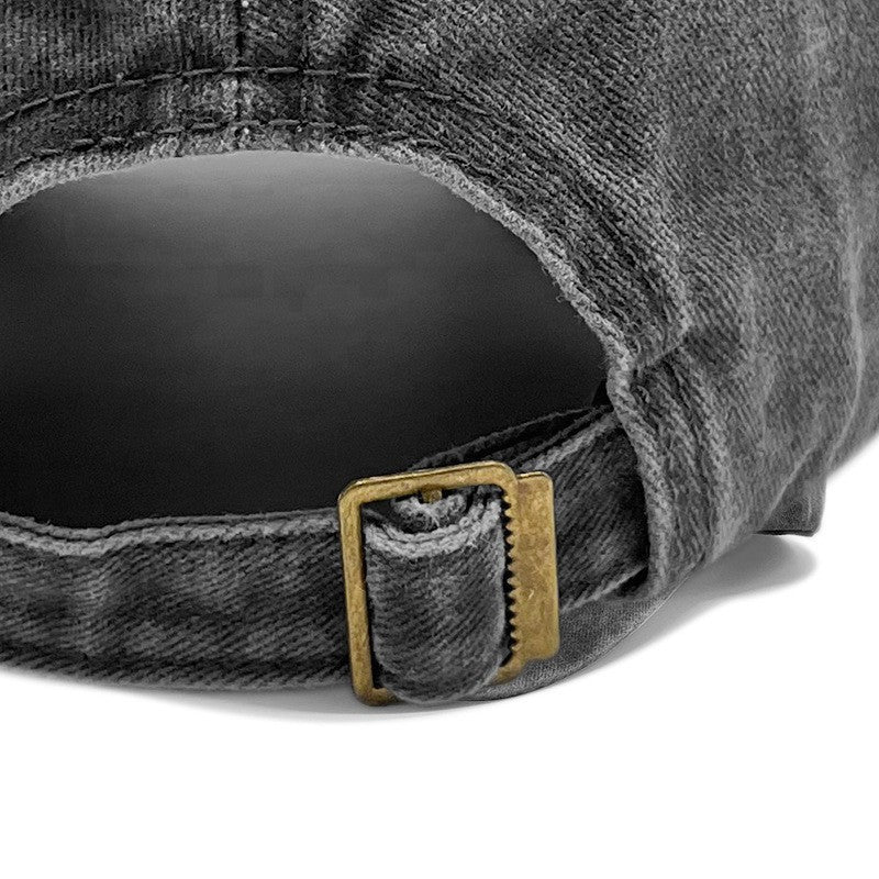 Pink Washed Cotton Baseball Cap with Cat Print - Spring/Summer Casual Adjustable Unisex Couple Sun Hat