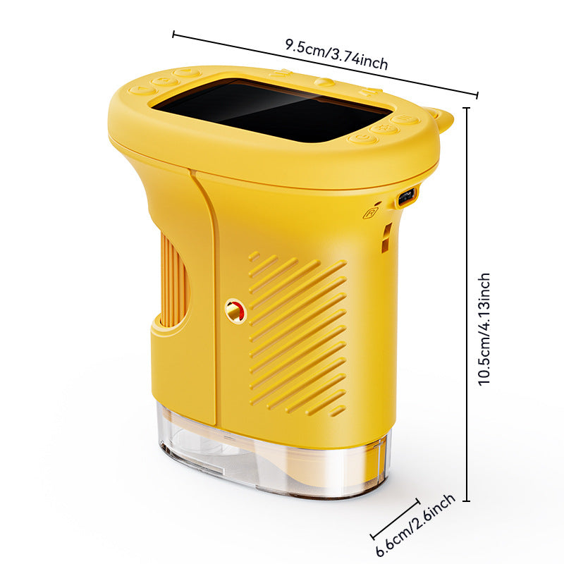 Yellow Kids Handheld Digital Microscope - 2.4-inch HD Portable Magnifier with 1000x Magnification, 2MP Camera, and Built-in Storage & LED