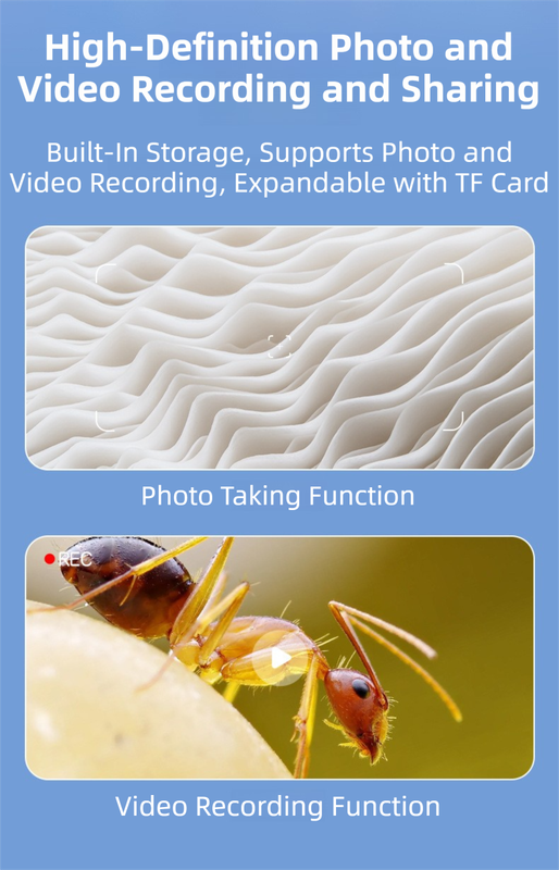 Pink Kids Handheld Digital Microscope - 2.4-inch HD Portable Magnifier with 1000x Magnification, 2MP Camera, and Built-in Storage & LED