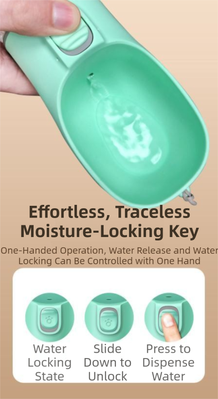 White Portable Dog Water Bottle and Drink Feeder - 550ml Pet Travel Water Cup for Walking, Hiking & Outdoor Use (High-Temperature Resistant)