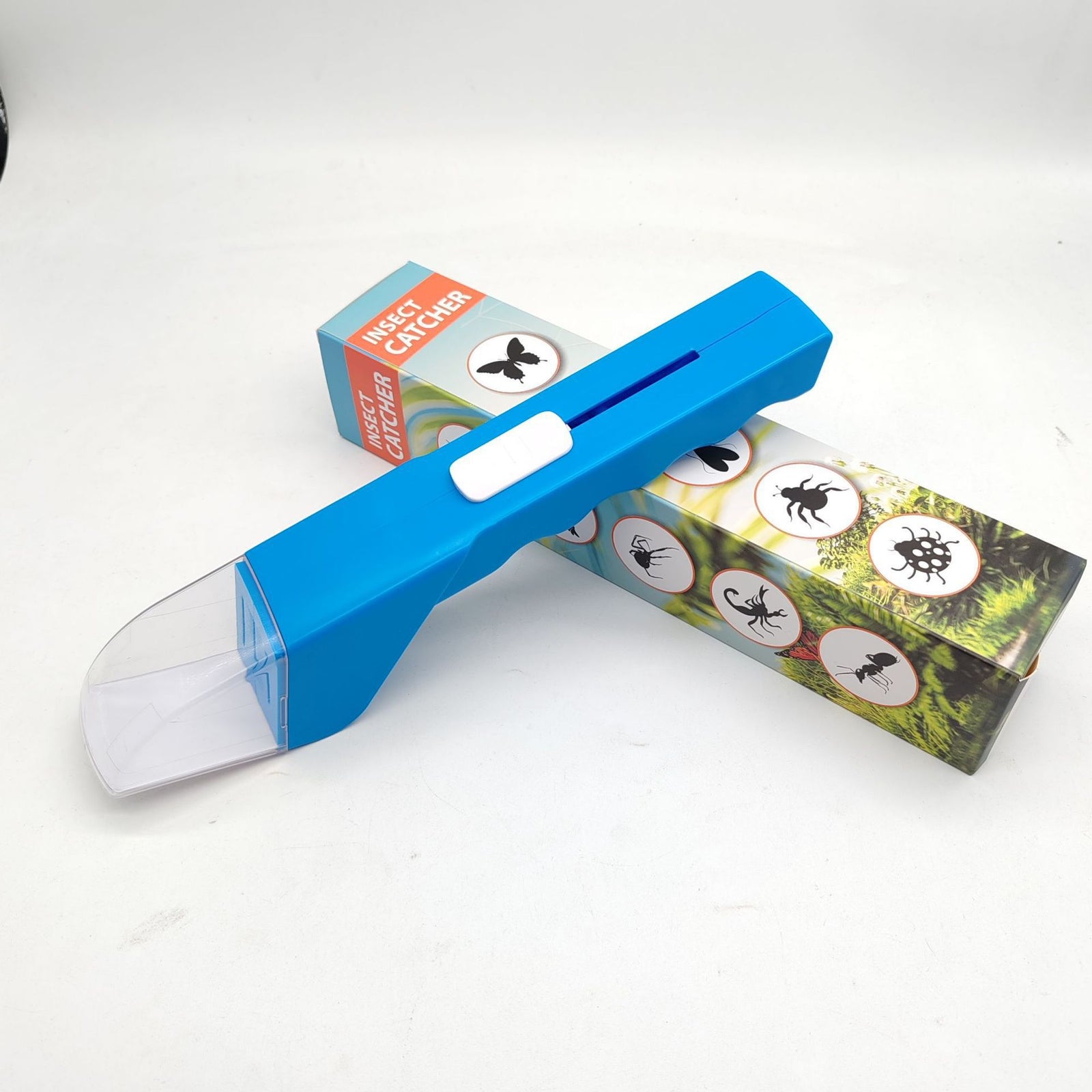 Blue Handheld Insect Catcher and Bug Grabber Tool - Quick and Clean Removal of Spiders, Roaches, Bees & Flying Insects