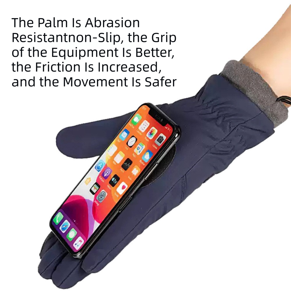 2-Pair Black Thermal Winter Gloves for Men and Women - Waterproof Windproof & Touchscreen Compatible Gloves for Skiing, Cycling & Winter Travel(XL Size)