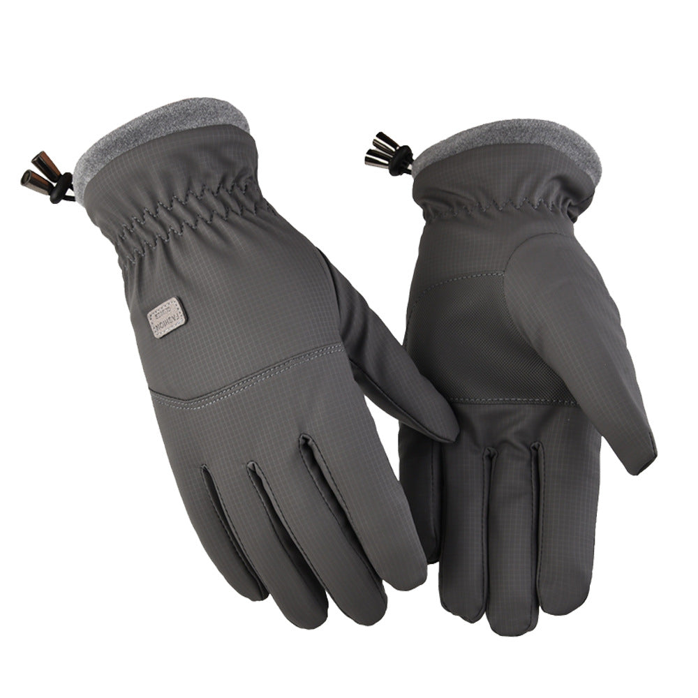 2-Pair Grey Thermal Winter Gloves for Men and Women - Waterproof Windproof & Touchscreen Compatible Gloves for Skiing, Cycling & Winter Travel(L Size)