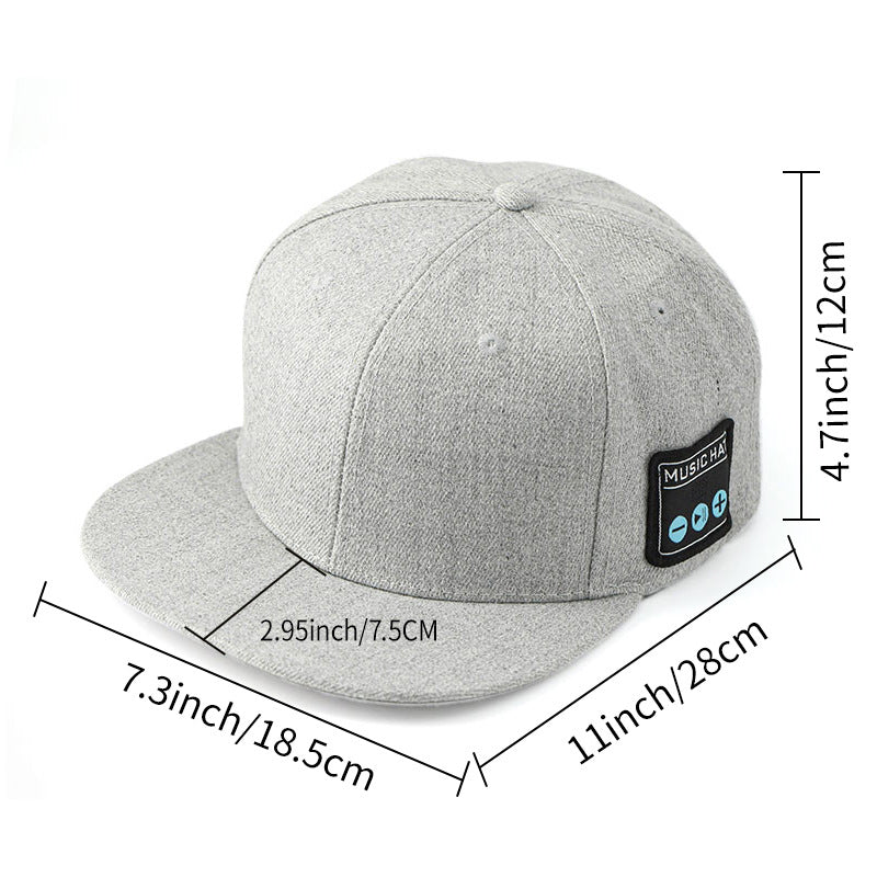 Dark Grey Bluetooth 5.4 Music Adjustable Sun Hat - Wireless Audio Speaker Cotton Cap for Sports, Golf, and Outdoor Activities
