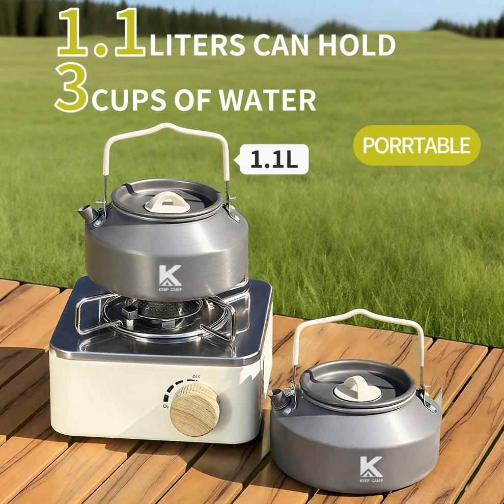 Portable & Foldable Outdoor Cookware Set - Lightweight Camping Pot, Pan, Kettle & Tableware for Hiking, Backpacking, and Travel