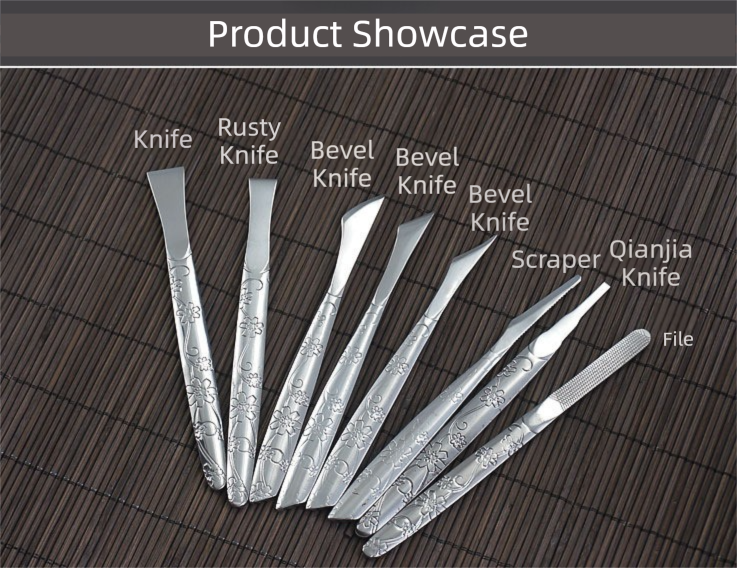 8-Piece Orchid Pattern Stainless Steel Pedicure Tool Set - Precision Tools with Leather Case for Ingrown Toenail & Dead Skin Removal