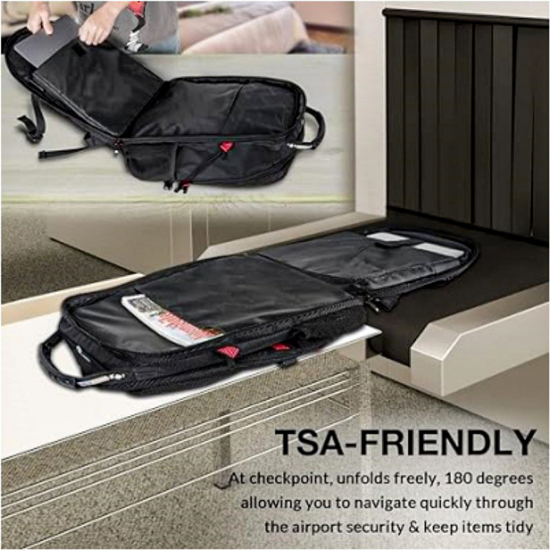 Black 50L Extra Large Laptop Backpack with USB Charging Port - Waterproof Oxford Fabric Travel & Business Bag, Fits up to 16-inch Laptops