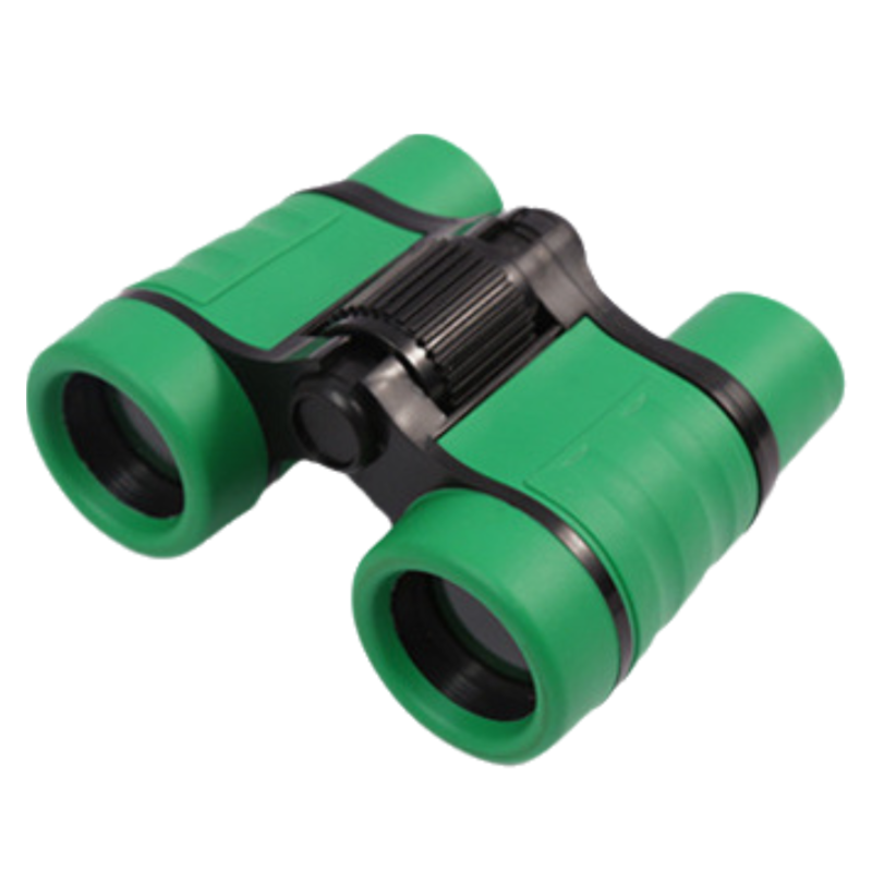 Green 6X30 Lightweight Kids Binoculars with Non-Slip Colorful Rubber Grips - Educational Outdoor Exploration Toy with Shoulder Strap