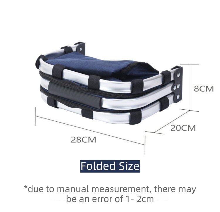 Dark Blue Foldable Insulated Picnic Basket With Zipper Lid & Handle - Modern Minimalist Large Capacity Thermal Shopping Basket for Grocery, Camping, and Meal Delivery