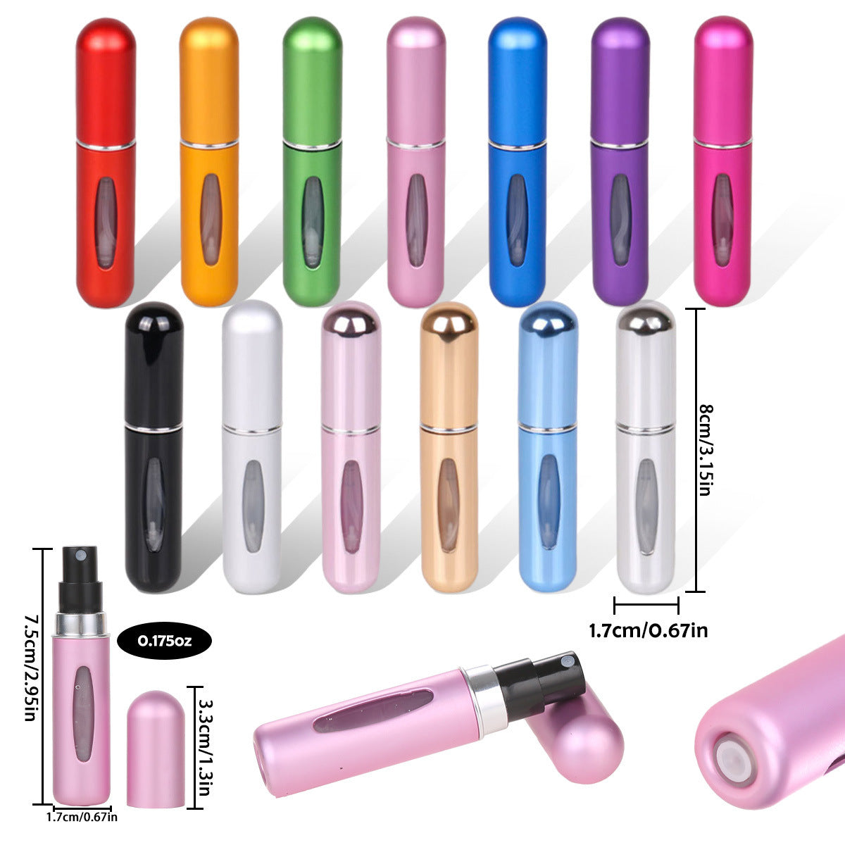 4PCS Sliver Portable Perfume Atomizer Bottle(5ML) - Refillable Travel Scent Pump Case, Leak-Proof Aluminum Spray Atomizer