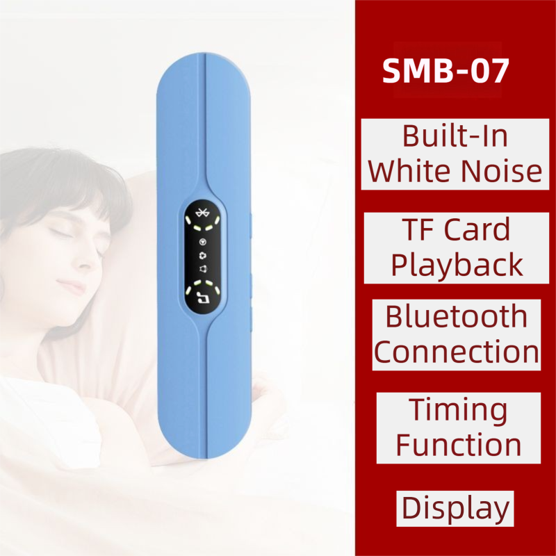 Blue SMB-07 Bone Conduction Under-Pillow Speaker -  Bluetooth 5.4 Ultra-Thin Sleep Aid Sound Bar with Dual Speaker Resonance & 36 Built-in White Noise Tracks