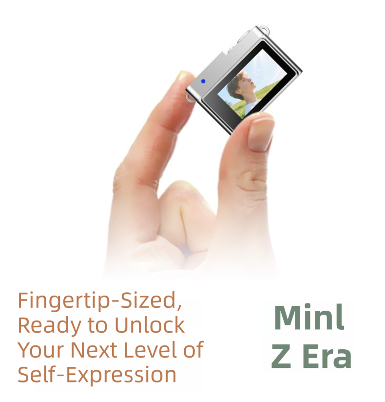 Retro Style Ultra-Mini Thumb Cam for Vlogging (Black) - Portable Digital Photo & Video Recorder with 32GB Memory Card & 0.96" Screen, Free Wearable Keychain & Necklace