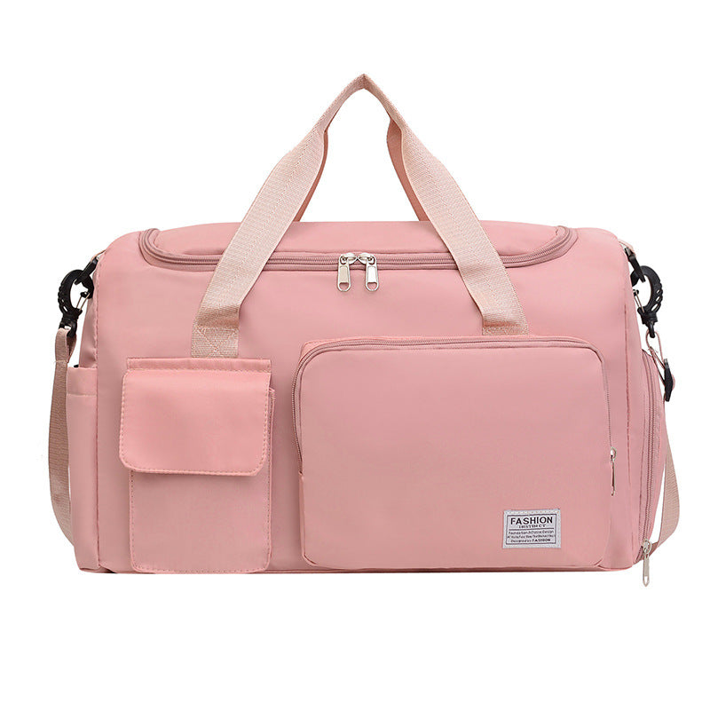 Pink Lightweight &amp; Waterproof Sports Gym Bag with Separate Shoe Compartment, Adjustable Strap and Multiple Pockets - Large-Capacity Travel Duffel for Workout, Business &amp; Getaways