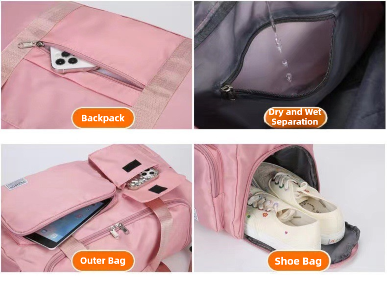 Green Lightweight & Waterproof Sports Gym Bag with Separate Shoe Compartment, Adjustable Strap and Multiple Pockets - Large-Capacity Travel Duffel for Workout, Business & Getaways